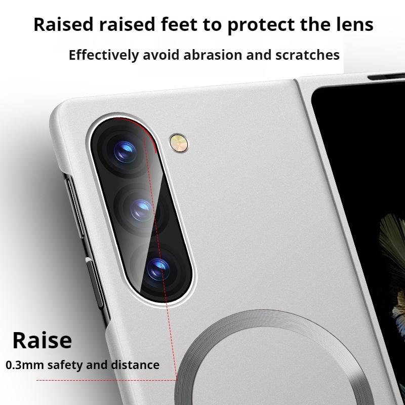 Для Magsafe Металлизированный Матовый Чехол с Магнитным Покрытием для Samsung Z Fold 7 6 5 4 3 ZFlip 7 6 5 4 3 Беспроводная Зарядка Тонкий ПК Чехол