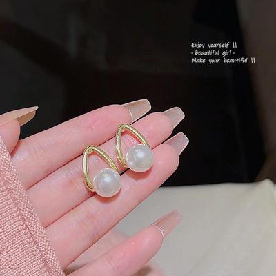 Серьги-иглочки с каплевидным жемчугом из серебра 925 пробы для женщин - модный легкий роскошный дизайн