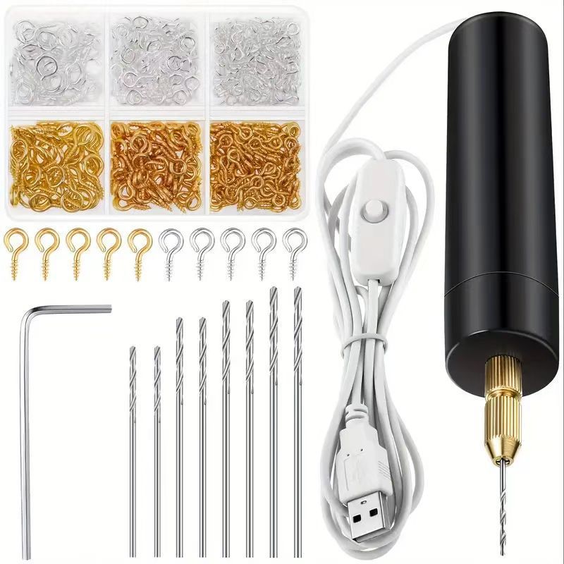 Портативная DIY Маленькая Электрическая Дрель USB Электрическая Сверлильная Машина Ручной Инструмент для Сверления Акрила и Дерева Набор