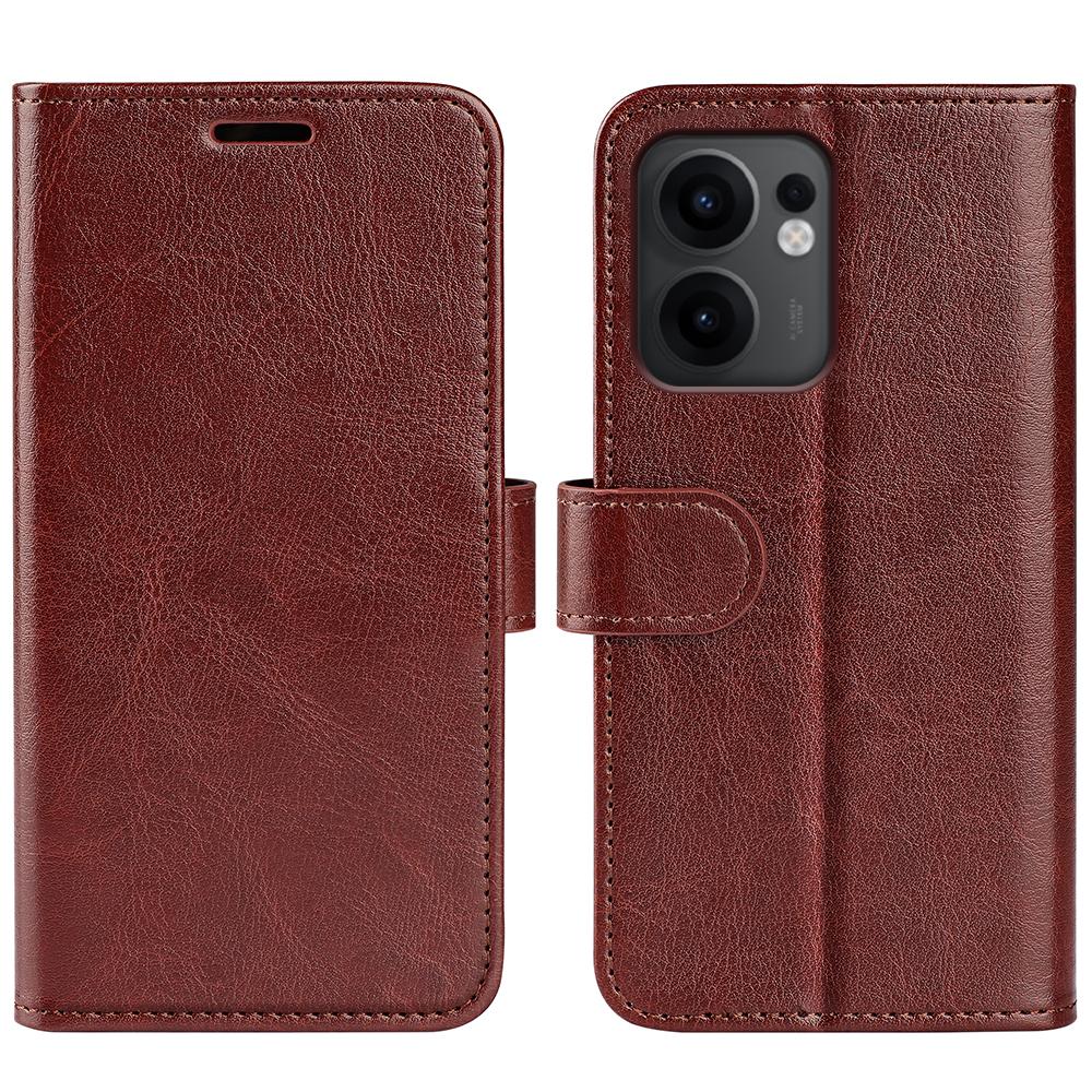For Oppo Reno13 F 5G Wallet Case Crazy Horse Texture Stand Leather Phone Cover