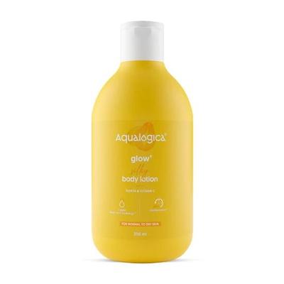 Aqualogica Glow+ Шелковистый лосьон для тела с папайей и витамином С | Для нормальной и сухой кожи | Обеспечивает 24-часовое увлажнение | 300 мл