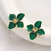 1 пара сережек-гвоздиков в форме клевера удачи, тонкая работа, легкие роскошные серьги, ювелирный подарок