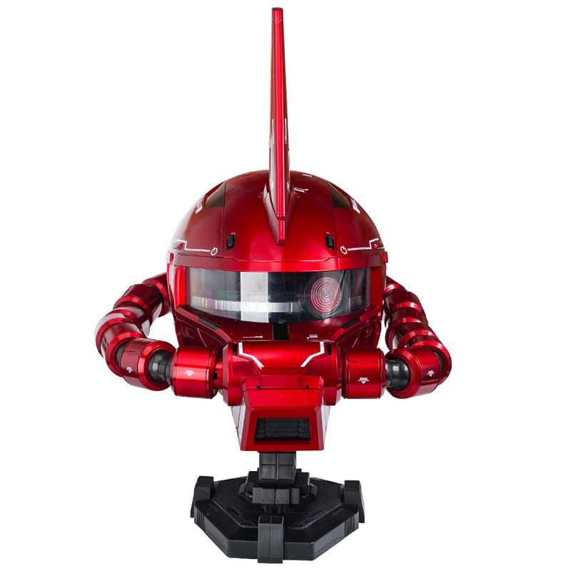 In Stock Mobile Suit Zaku Head Red Comet Led Light-Up Model Toy Anime Figure Collectible Decoration Wearable Helmet Holiday Gift
