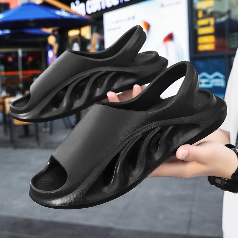 Модные стильные парные сандалии из ЭВА, нескользящие, для улицы, мужские тапочки, мягкие, удобные, легкие, мужские сандалии, тапочки, мужская и женская пляжная обувь