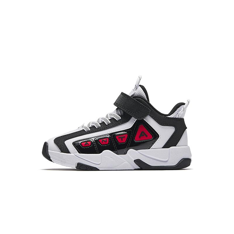 Anta Comfortable Fashionable Versatile Trendy Non-Slip Wear-Resistant Low-Top Basketball Shoes Kids Sneaker White Black 312519957-1