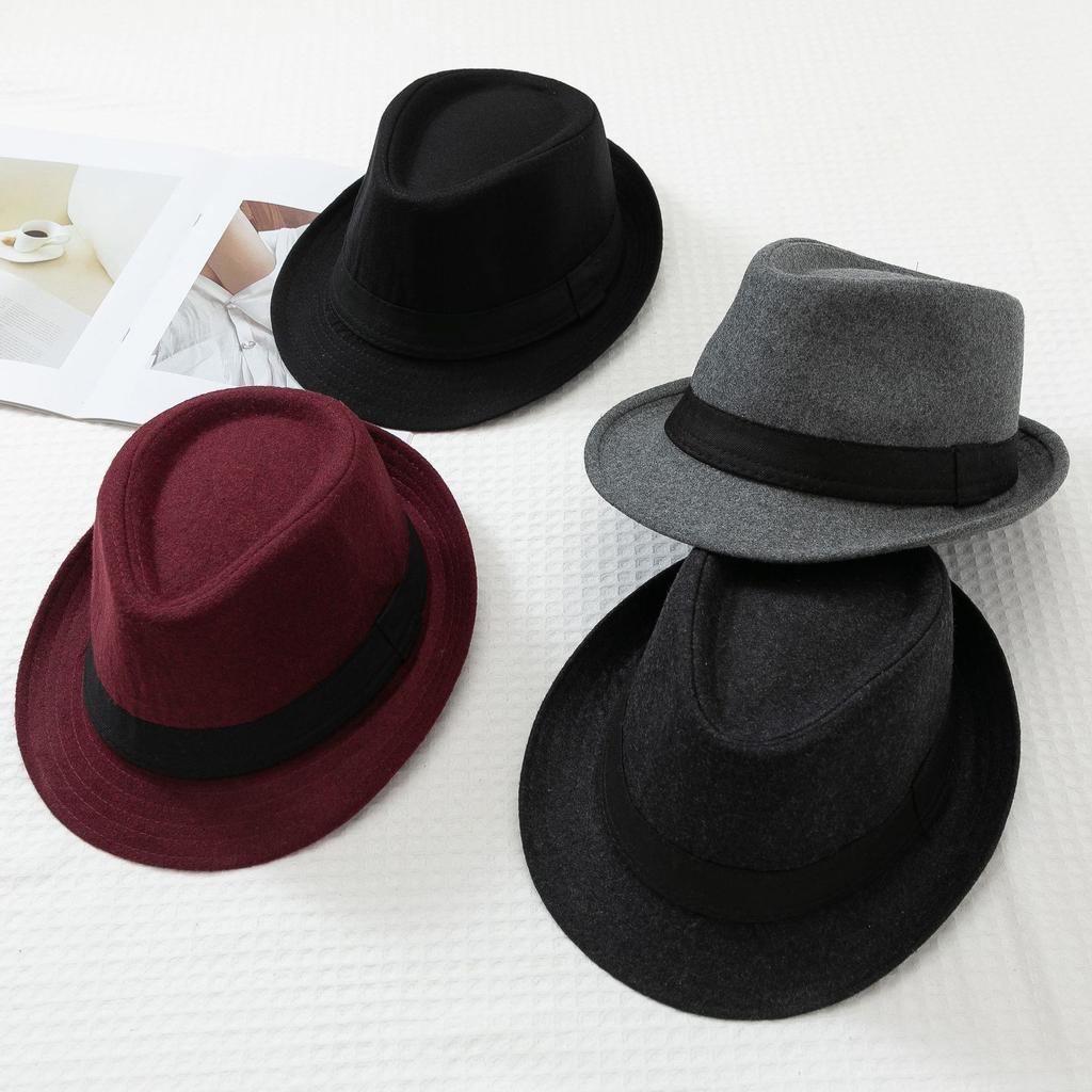 Новая шляпа-цилиндр Ji British Men's Top Hat Felt Hat для мужчин среднего и пожилого возраста Jazz Hat Casual Hat
