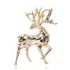 Creative 1 Pcs Mini Exquisite Golden Christmas Deer Animal Clothes Brooch Men And Women Clothing Hundred Matching Accessories