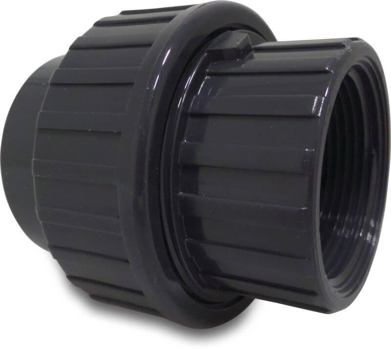 Profec Śrubunek Przejściowy Pvc-U 50 Mm X 1 1/2" Kw X Gw 10Bar Szary
