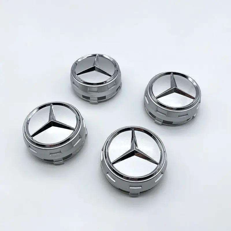 Car Sticker 4pcs 75mm Black Red Raised Car Styling Wheel Center Cap For Mercedes Benz AMG A0004000900