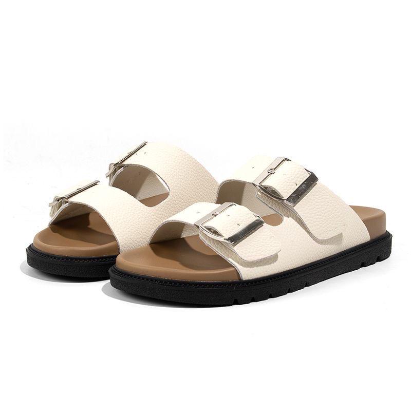 Летние женские пляжные шлепанцы на толстой подошве с открытым носком - Мягкие, удобные, стильные