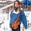 Забавная коричневая сумка через плечо в форме скрипки для девочек-подростков, модный рюкзак, дорожная школьная сумка, несколько с женской сумкой из искусственной кожи