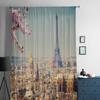 Вид на Эйфелеву башню в Париже весной Франция Прозрачные шторы для гостиной Тюль Оконная штора Спальня Кухня Вуаль Шторы