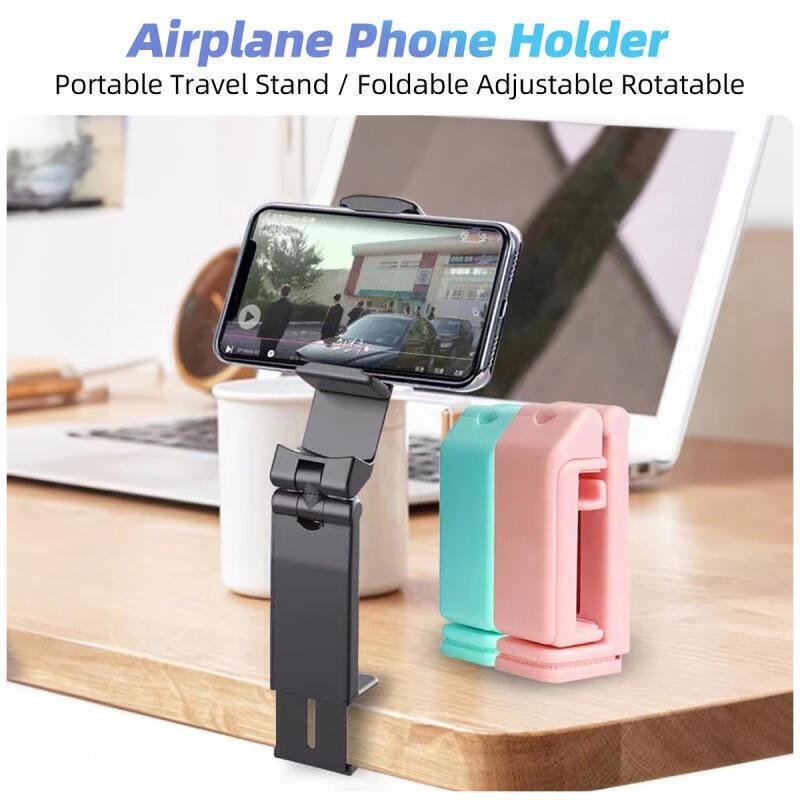 FONKEN Портативный держатель для телефона в самолете, вращение на 360 градусов, складные регулируемые вращающиеся подставки для селфи, подставка для сиденья в поезде, поддержка путешествий