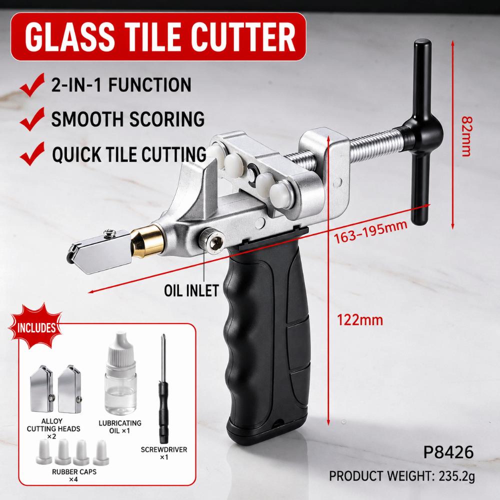 Hand Held Glass Cutting Tool Compact Size Floor Work Tool Hand Held Kit Wall Tile Fit