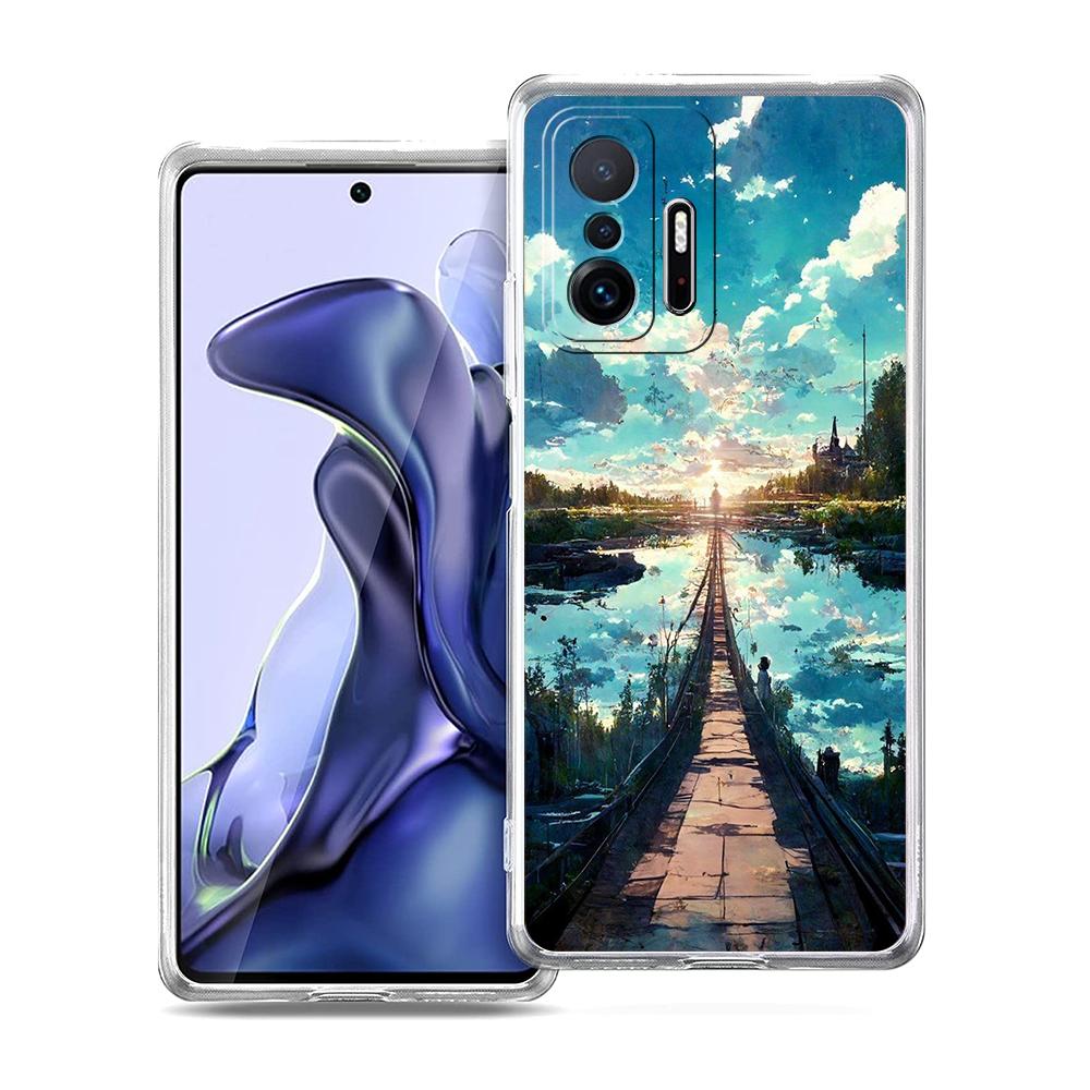 Чехол для телефона с аниме-пейзажем для Xiaomi 14 13 12 Lite Mi 11 Ultra 11X 13T 12T 11T Для Poco X5 X4 X3 NFC F5 F4 M4 Pro 5G Чехол
