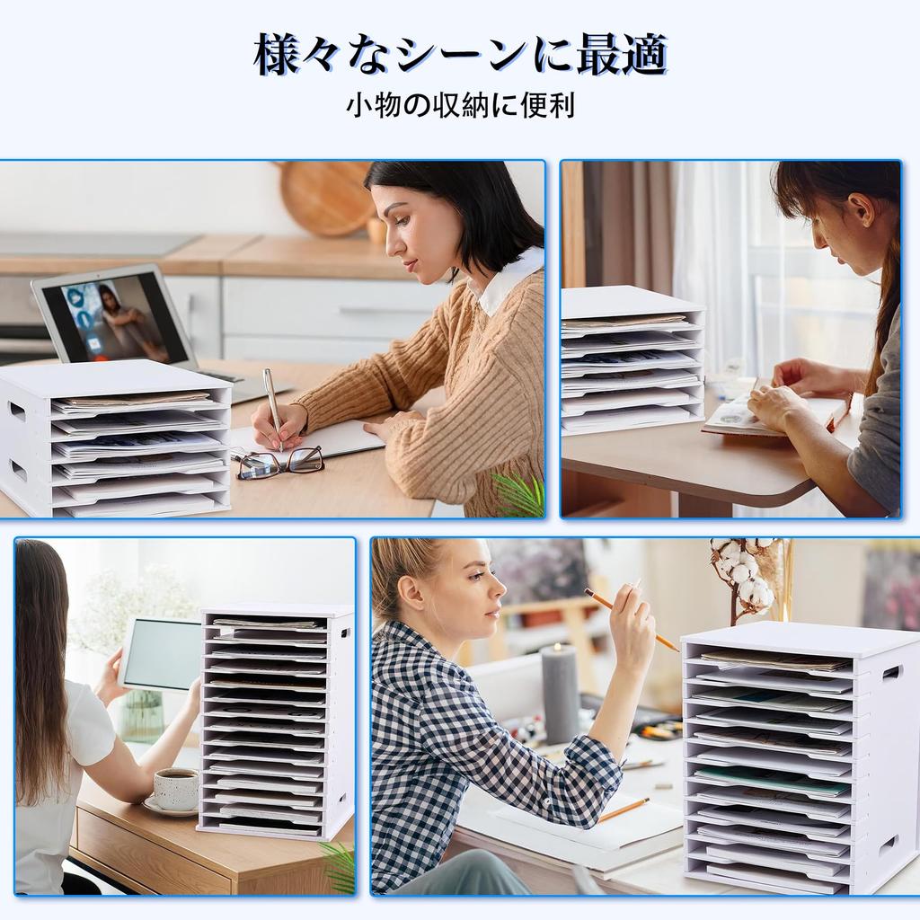 CZEAR Папка для писем, Формат A4, Прозрачное хранилище для конвертов, Настольная, Неглубокая, Белая, Ультра-неглубокая, 12/15 ярусов (Белый, 26*29*33см (12 ярусов))