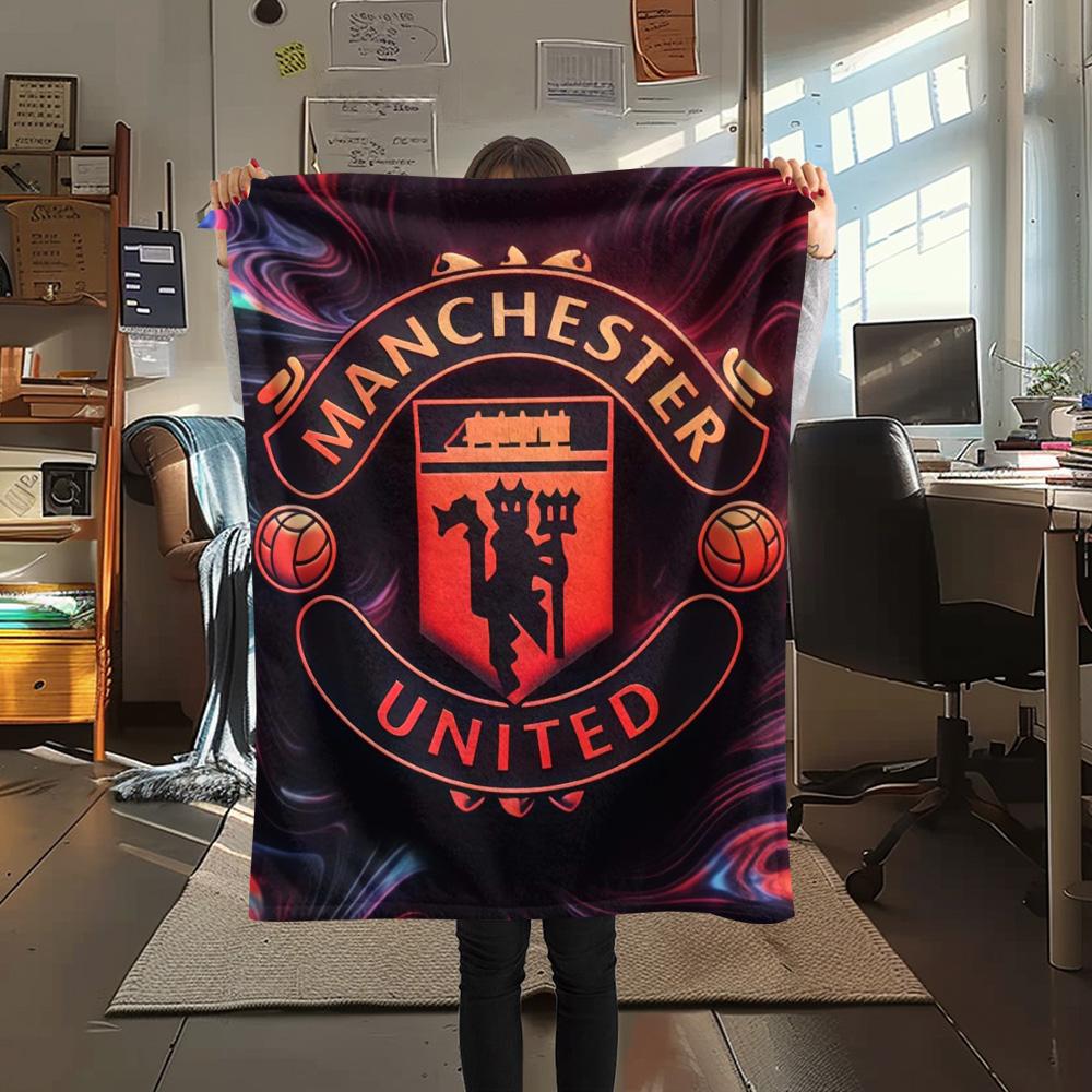 Man Utd Print FlAannel Blanket, High quality Comfortable for All Seasons, Home Decor, Warmth and Comfort