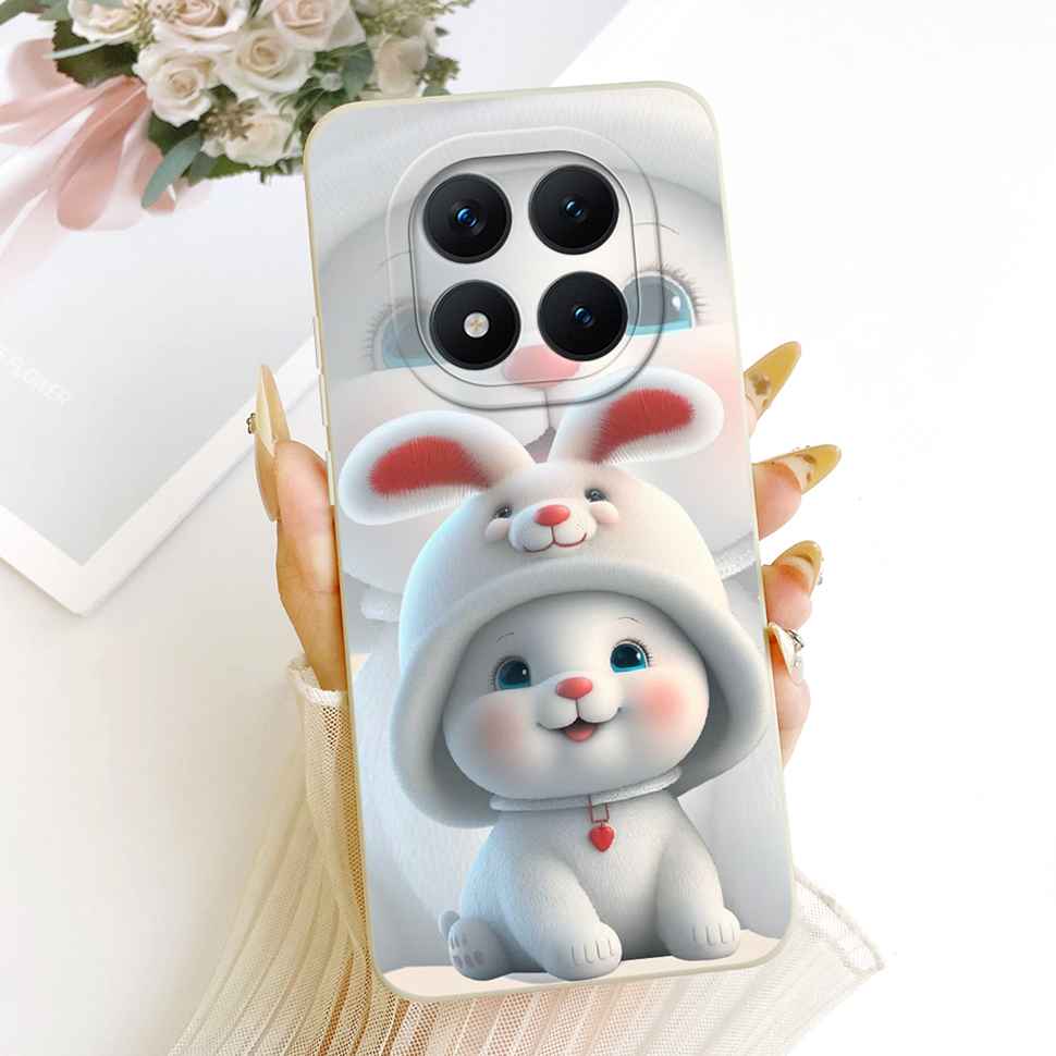Мультяшный Чехол-Кролик Для Redmi Note 15 Pro Чехол Милый Мягкий Чехол Для Телефона Для Xiaomi Redmi Note15 Note 15 Pro 5G Capa Fundas