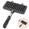Rectangle Camping Waffle Maker Pan Non-Stick Waffle Maker Machine Cast Aluminum Waffle for Family Breakfast Baking