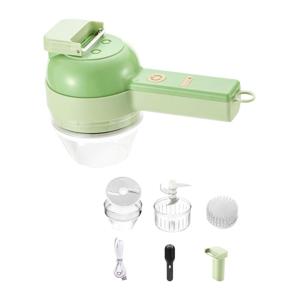 Multifunctional Electric Vegetable Cutter Slicer Rechargeable Garlic Mud Masher Garlic Chopper Cutting Pressing Mixer Food Slice