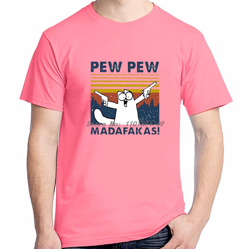 Pew Pew Madafakas Cat Animal Cotton Oneck Tshirt Novelty Short Sleeve Tee High Quality Summer Classic Graphic T Shirts
