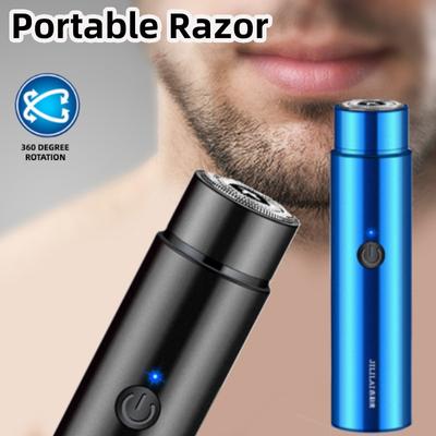 Мини-электробритва, мужская портативная бритва, зарядка через USB, бритва для лица, бороды, бритва