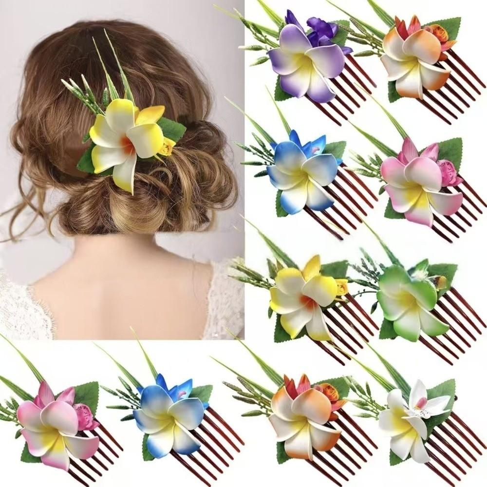 Temperament Plumeria Hair Comb Elegant Bohemian Style Hair Clip Fashion Side Clip Hair Clip Beach