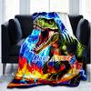 1PC Custom Name Dinosaur Power outdooor Flannel blankets Patterns Throw Blanket All-Season Soft Gift for Couch, Bed, Camping gifts