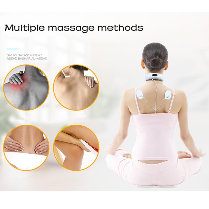 Electric Pulse Back and Neck Massager Infrared Heating Pain Relief Health Care Relaxation Multifunctional Massager
