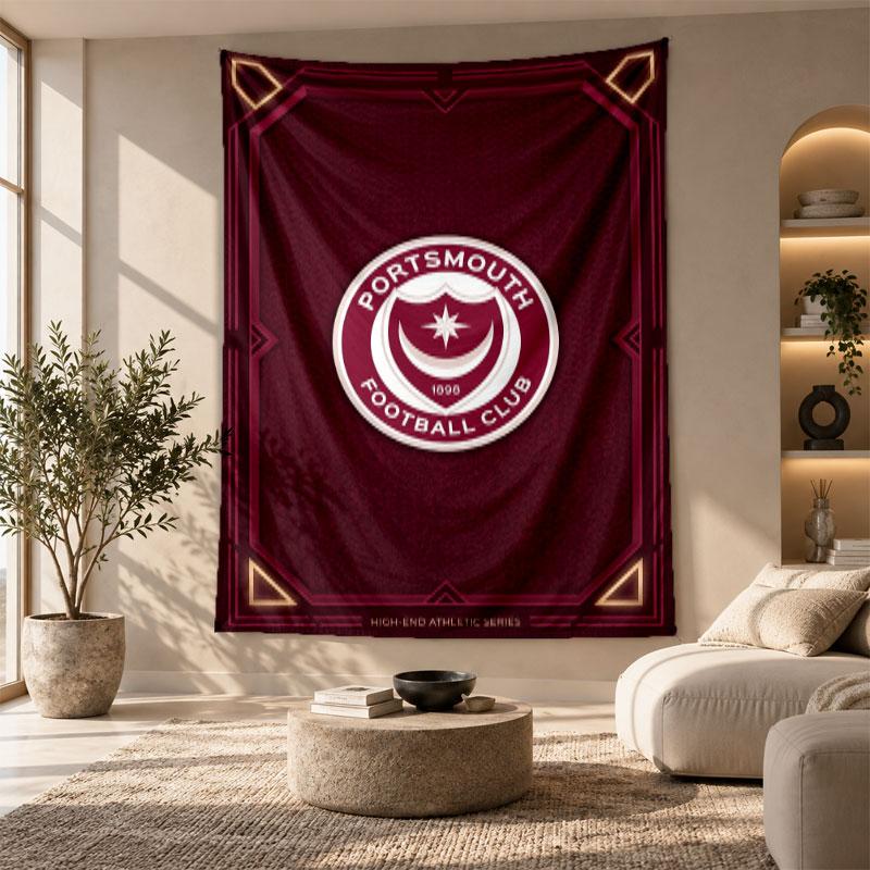 Decorative Tapestry,Portsmouth FC Printed Wall Art, Lightweight Wall Hanging For Bedroom Background