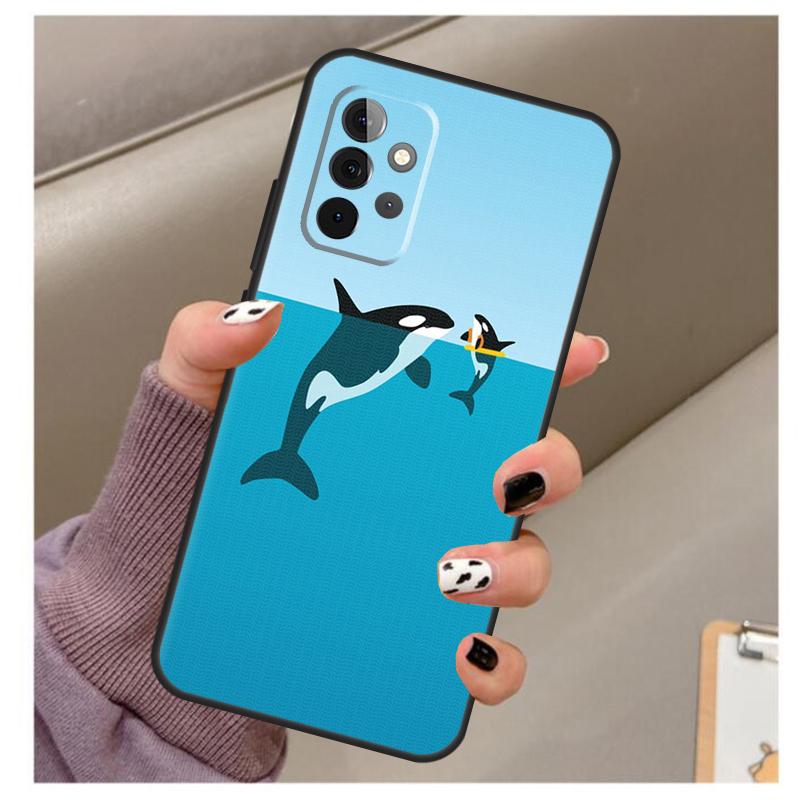 Whale Sharks Fish Case For Samsung Galaxy A56 A16 A26 A36 A06 A52 A53 A33 A13 A34 A54 A14 A15 A35 A55 A22 A32
