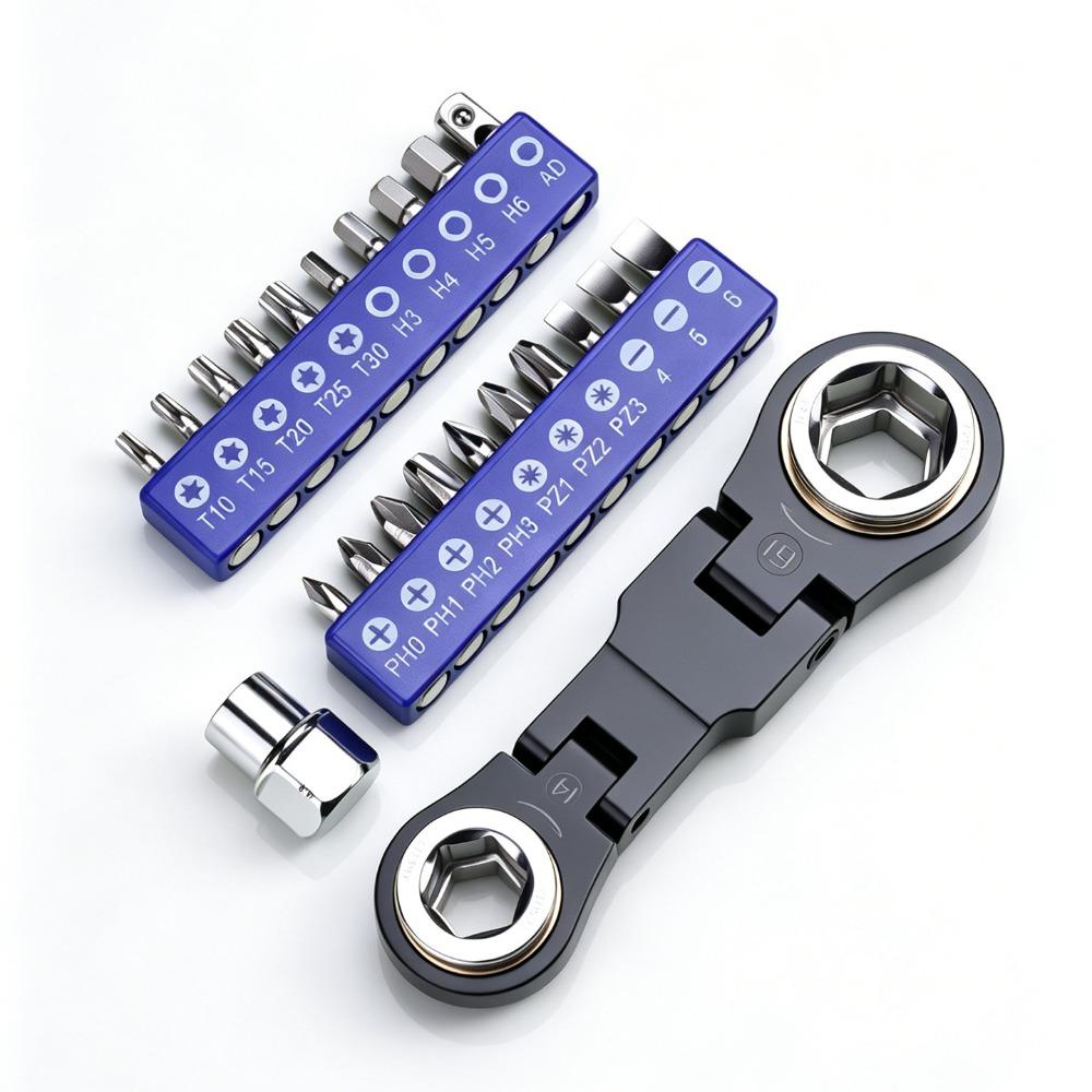 26 In 1 Ratchet Wrench Set Flexible Head Flex Head Wrench Durable Mini Hand Wrench Hand Tool