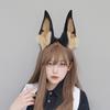 Новая черная коричневая animal faux fur волчьи уши повязка на голову пушистая плюшевая доберман собака обруч для волос лолита маскарад Хэллоуин косплей реквизит