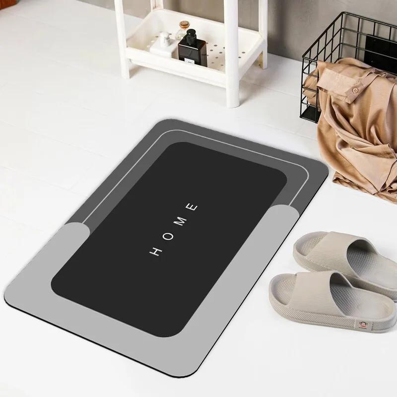 Коврики для ванной из диатомита, впитывающий нескользящий коврик для пола, коврик для ног, быстросохнущий коврик для душа и туалета, моющийся