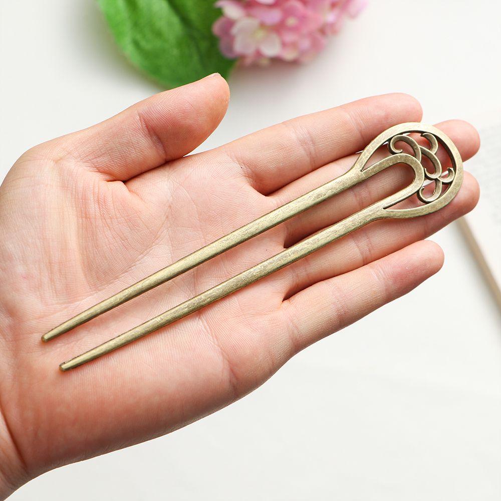 Styling Tools Hair Accessories Alloy U-shaped Hairpin Hairpin  Double Wavy Flower Metal Hair Stick