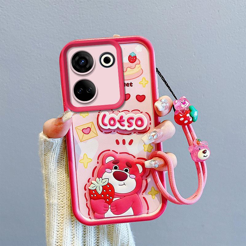 Tecno Case Keysion Shockproof For Camon 20 Pro 4g With Lanyard Silicone Cute 3d Cartoon Doll Phone Cover For Tecno Camon 20
