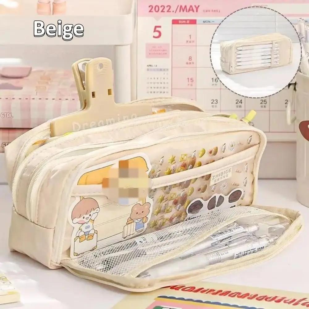 Large Capacity 5 Layers Pencil Cases Kawaii Pencil Pouch Cute Pen Holder Box For Students Back To School Stationery Supplies