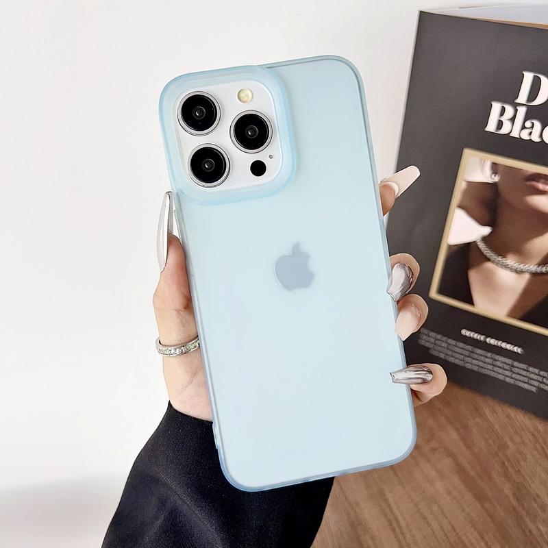 Матовый прозрачный чехол для телефона iPhone 16 15 Pro 14 Plus 13 12 Pro Max 11 ударопрочный мягкий TPU тонкий однотонный цветной чехол на заднюю панель