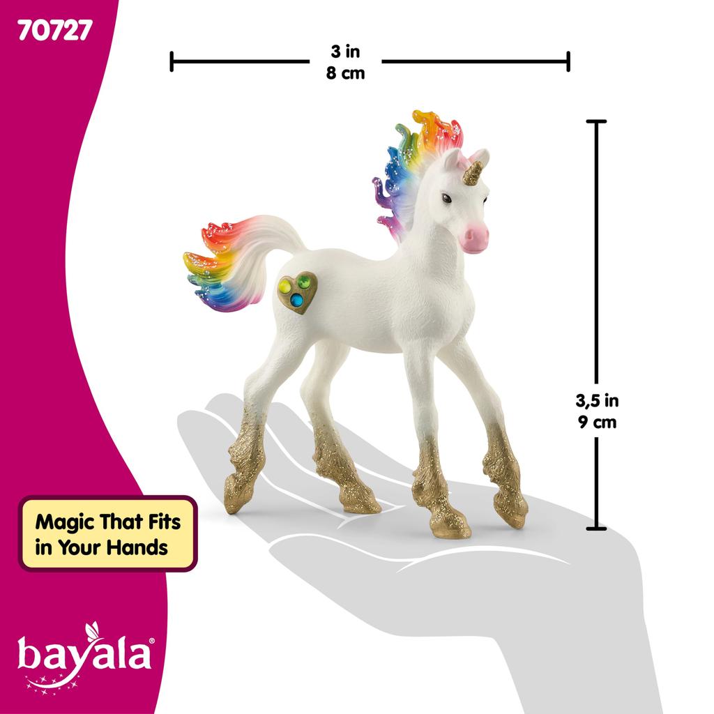 Schleich Bayara Радужный Единорог Возраст Реалистичная Фэнтези Игрушка 70727 (малыш) Фигура, 5+,
