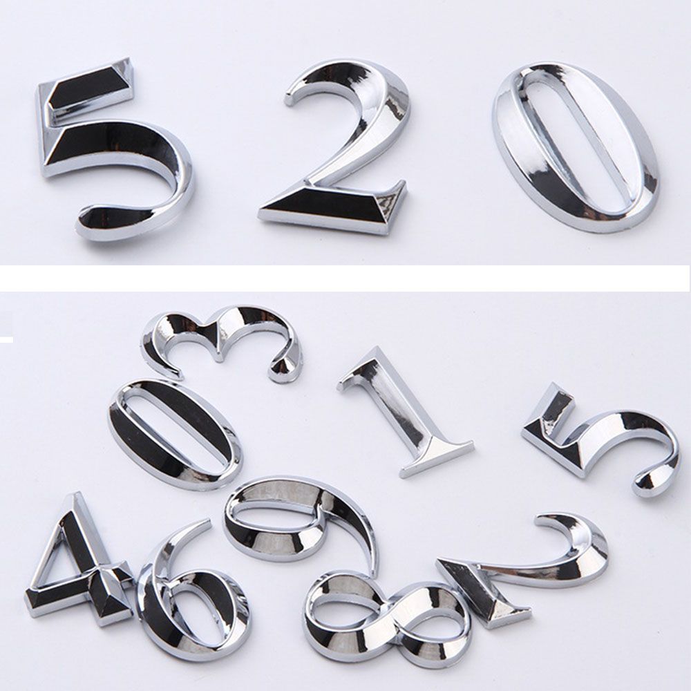 Door Address ABS Plastic Label 5cm Door Plate Sign Digits Self Adhesive House Number Stickers 3D