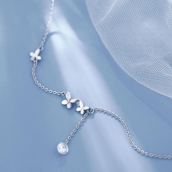 Женский браслет на щиколотку со стразами и бабочкой, регулируемая длина, цепочка с кисточками, полированная медь, леди