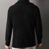 Men Fall Winter Sweater Lapel Loose Half Zipper Long Sleeves Mid Length Solid