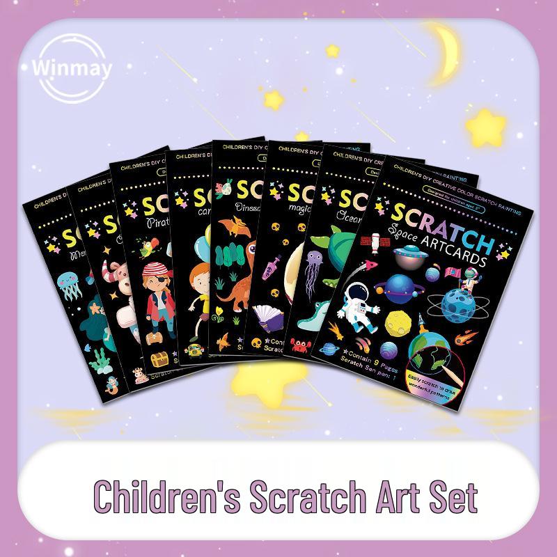 Children's Colorful DIY Scratch Art Book for Kindergarten Creativity