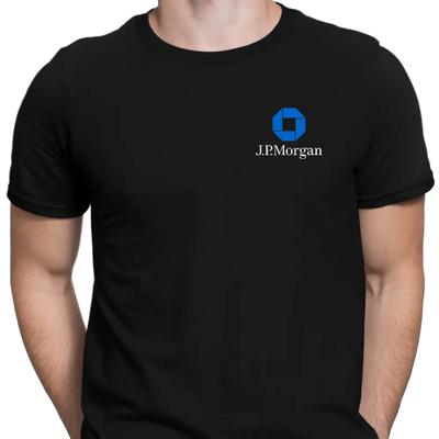 Графическая футболка JP Morgan Черная рубашка Логотип Для подарка фанату Унисекс