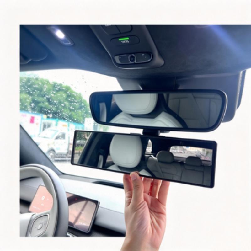 Universal Rearview Mirror, Black, 29x7cm, Anti-Glare