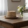 Short Brim Woven Straw Hat Breathable Vacation Beach Cap Sun Cap Men Panama Hat  Summer
