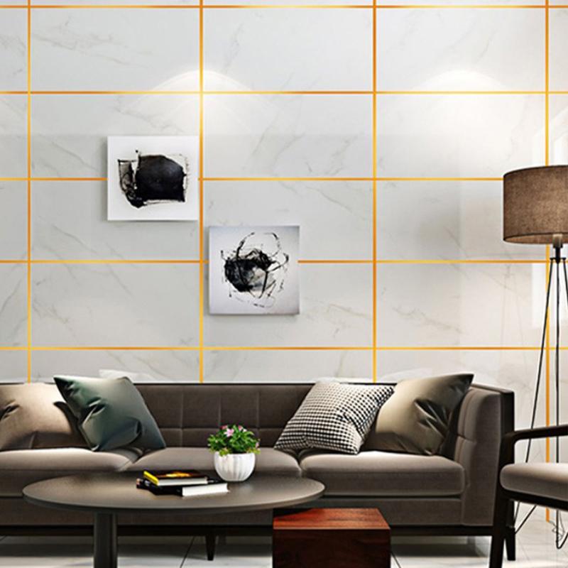 50 м матовый золотой, серебряный край пола, водостойкие наклейки на стену со швом, зазор в стене, потолок, украшение дома, самоклеящаяся лента для плитки