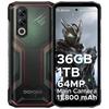 Doogee Blade 20 Max Android 15 Защищенный смартфон, 36 ГБ + 1 ТБ ПЗУ/TF 2 ТБ, 11800 мАч/33 Вт, 6,6 дюйма 120 Гц + 64 МП, 3 слота для карт/4G SIM/NFC/GPS/распознавание лица
