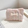 Мини и милая косметичка, кружевной бант, портативный кошелек для монет, женская сумка для хранения косметики