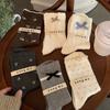Female Autumn Fashion New Style Bow In The Tube Pile Pile Cotton Socks
